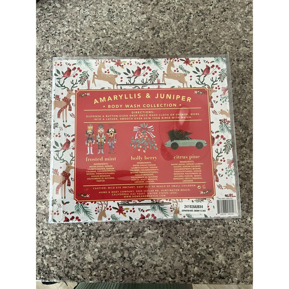 NEW H+B Amaryllis & Juniper Body Wash Christmas Holiday Collection Set of 3 - Picture 4 of 10